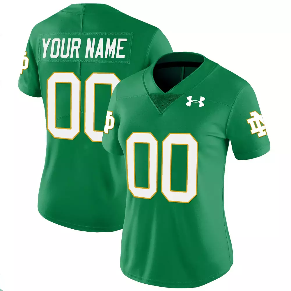 notre dame fighting irish green stitched jersey custom name patch men s 2023