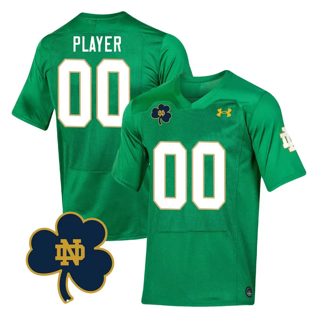 notre dame football player 00 green all stitched jersey with name patch 2023 men s style