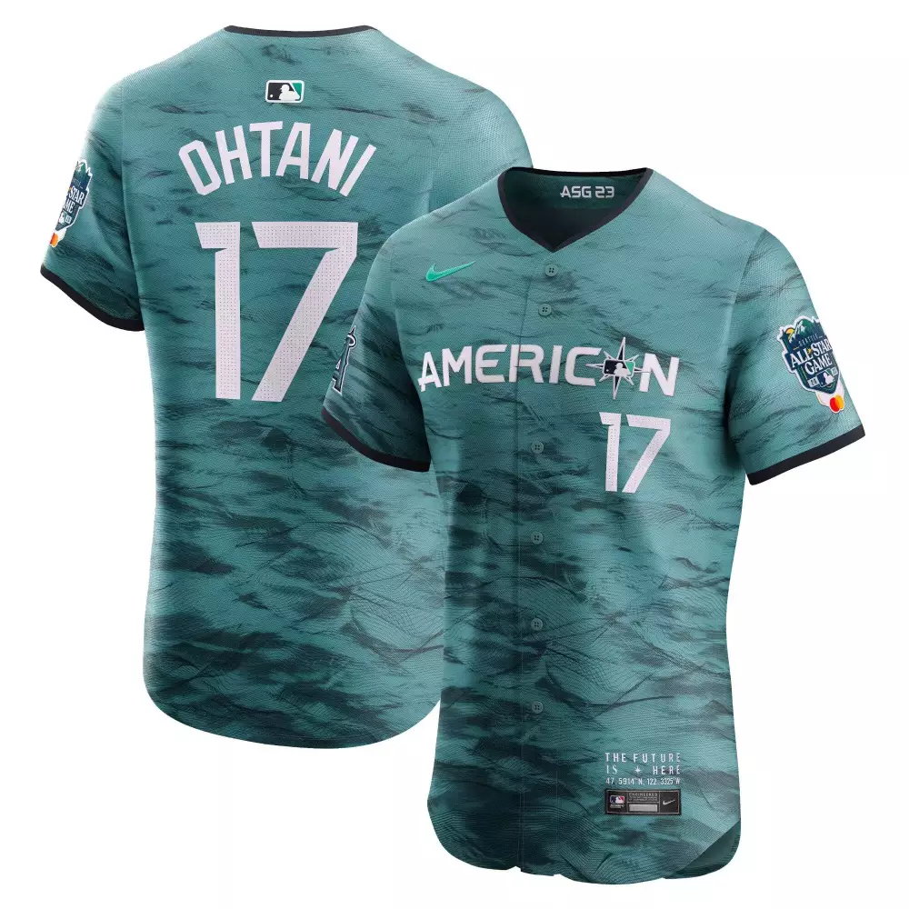 ohtani 17 american league teal jersey 2023 all stitched vapor jersey