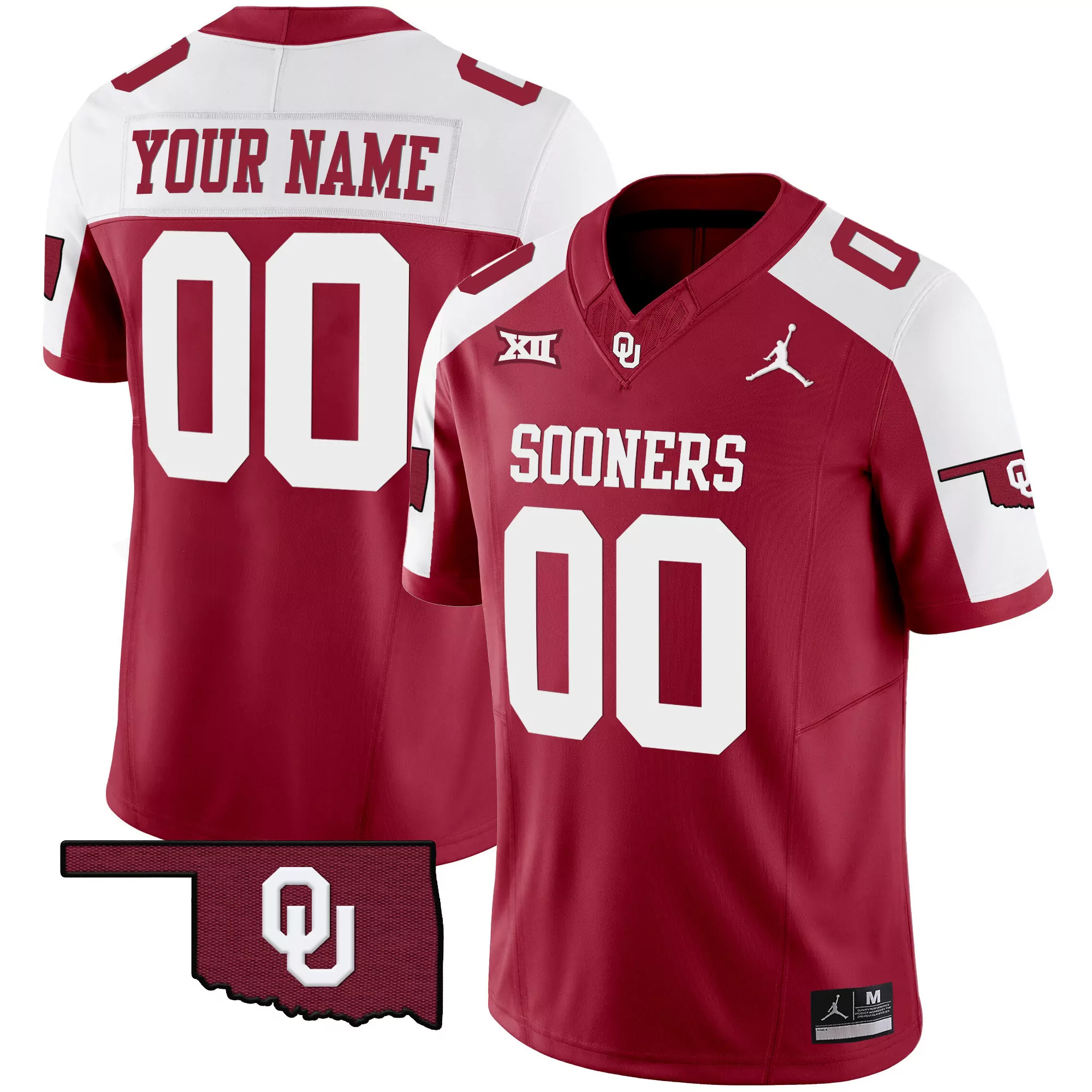 oklahoma sooners red stitched jersey custom name patch 2023 men s style