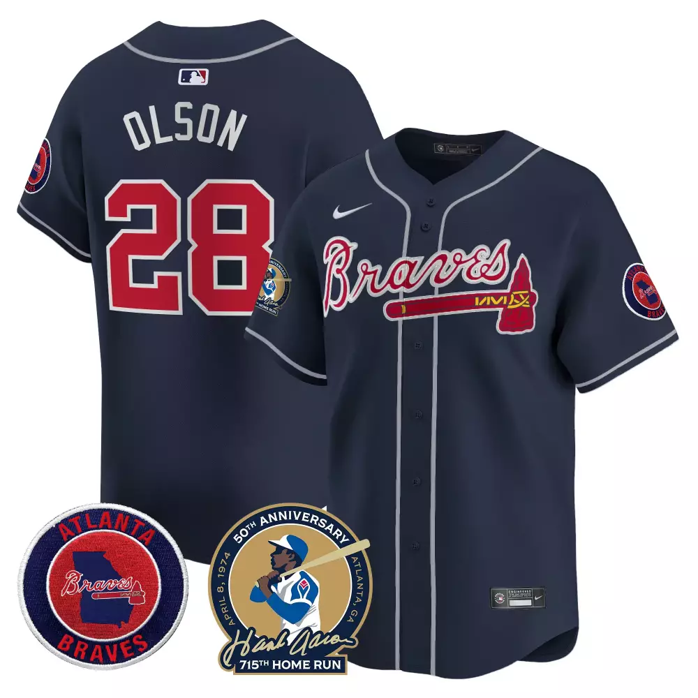 Olson 28 Atlanta Braves 2023 Navy Outkast Edition Jersey | All Stitched Vapor Style | Game Day Fan Gear | For Men, Women & Youth