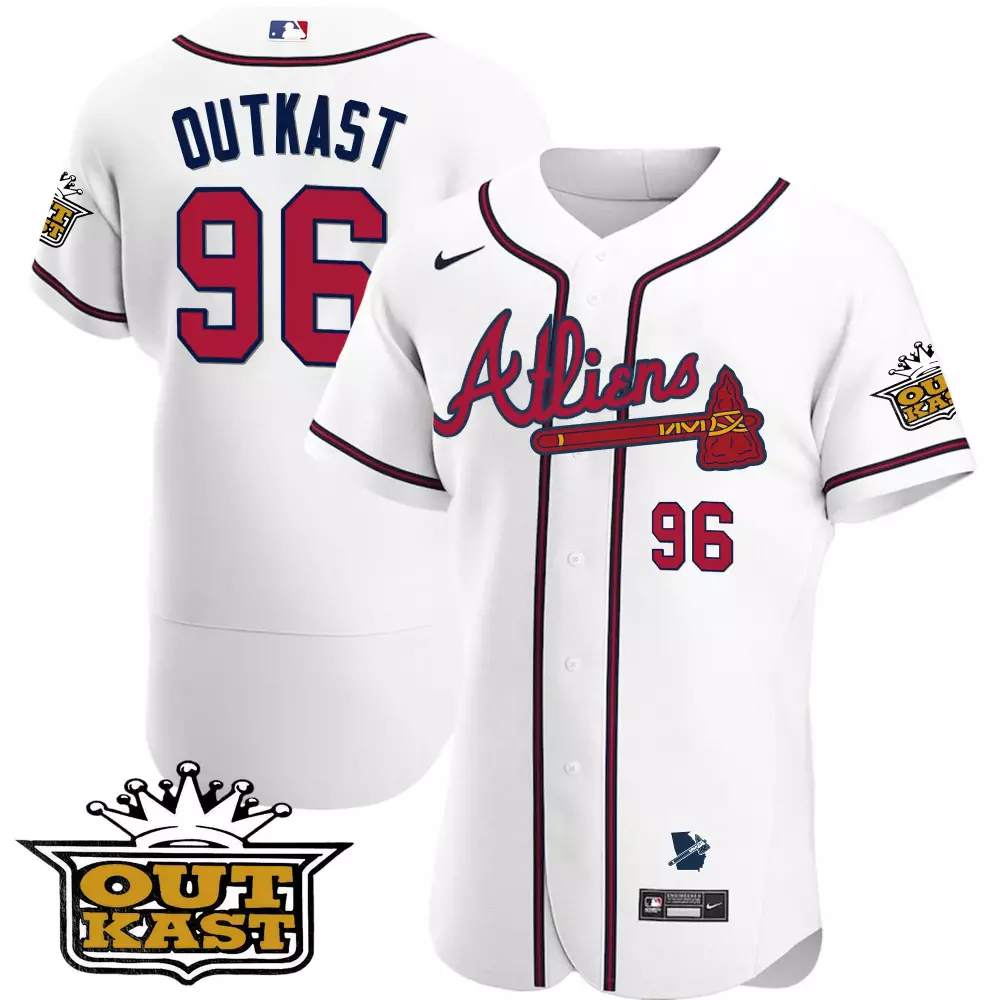 outkast 96 atlanta braves white stitched jersey men s style name patch 2023