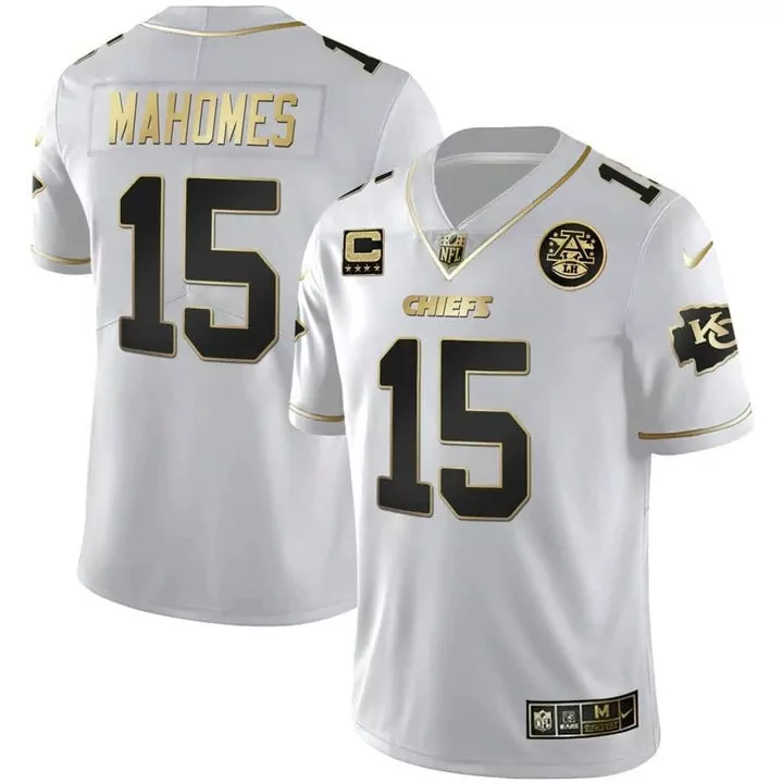 Patrick Mahomes 15 Kansas City Chiefs White Stitched Jersey | Super Bowl LVIII All Gender Style | Fan Gear for All | For Men, Women & Youth