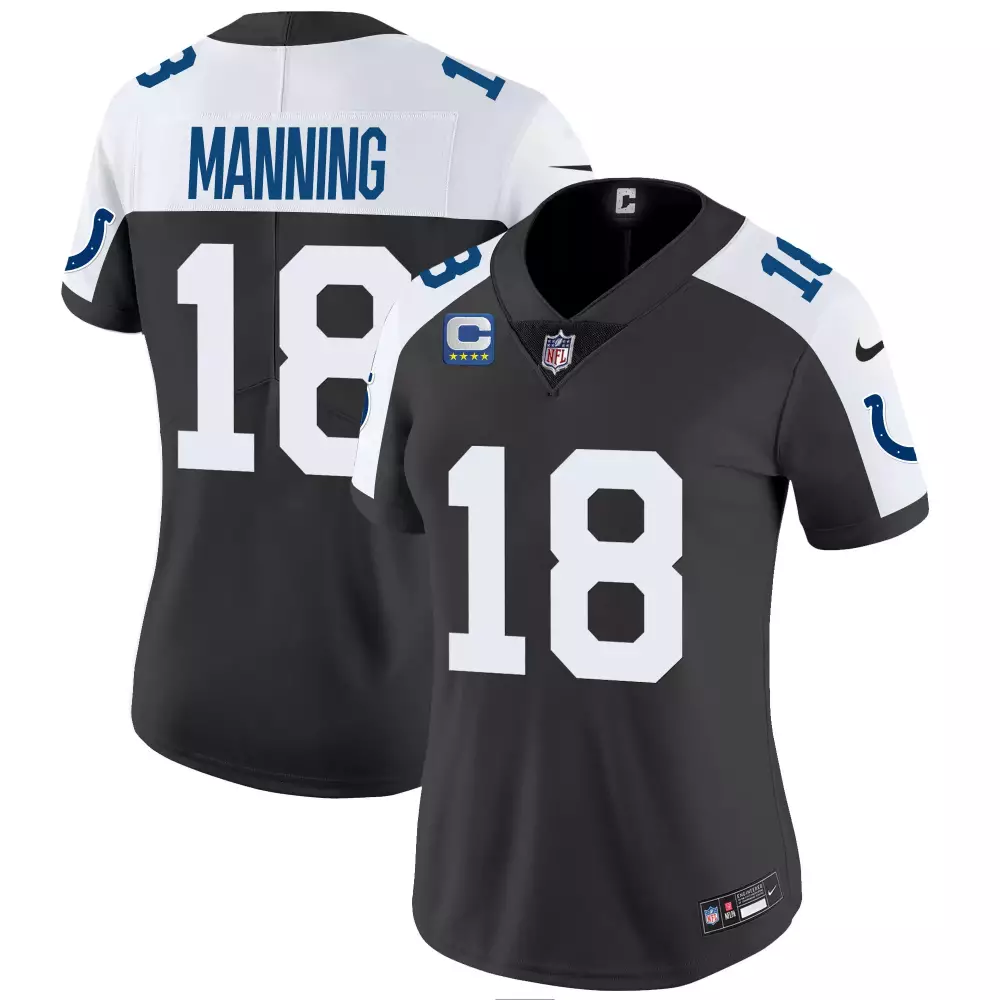peyton manning 18 indianapolis colts women s black all stitched vapor limited jersey