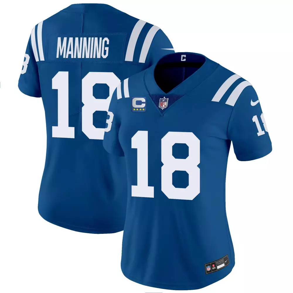 peyton manning 18 indianapolis colts women s blue vapor limited jersey all stitched