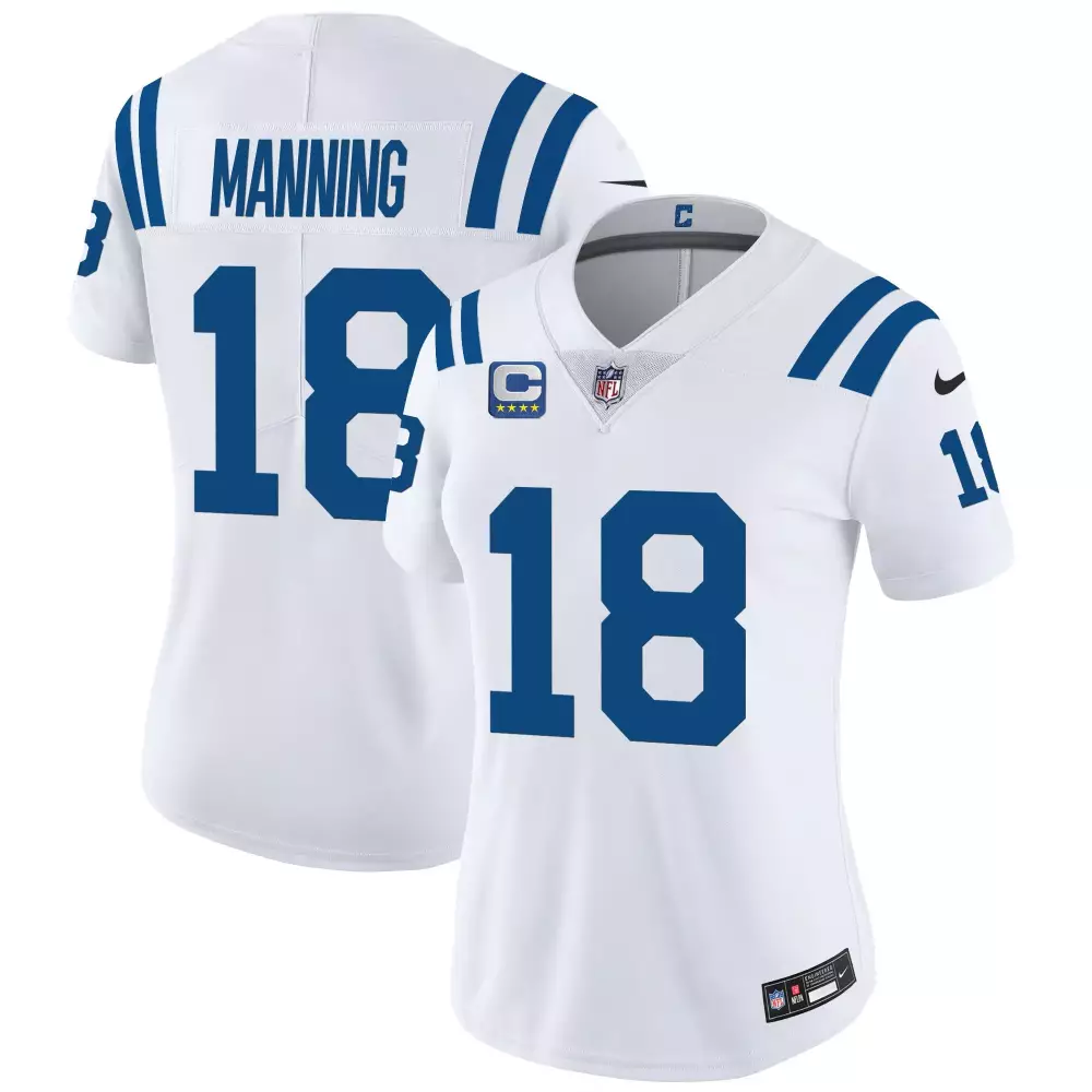 peyton manning 18 indianapolis colts women s white vapor limited jersey all stitched