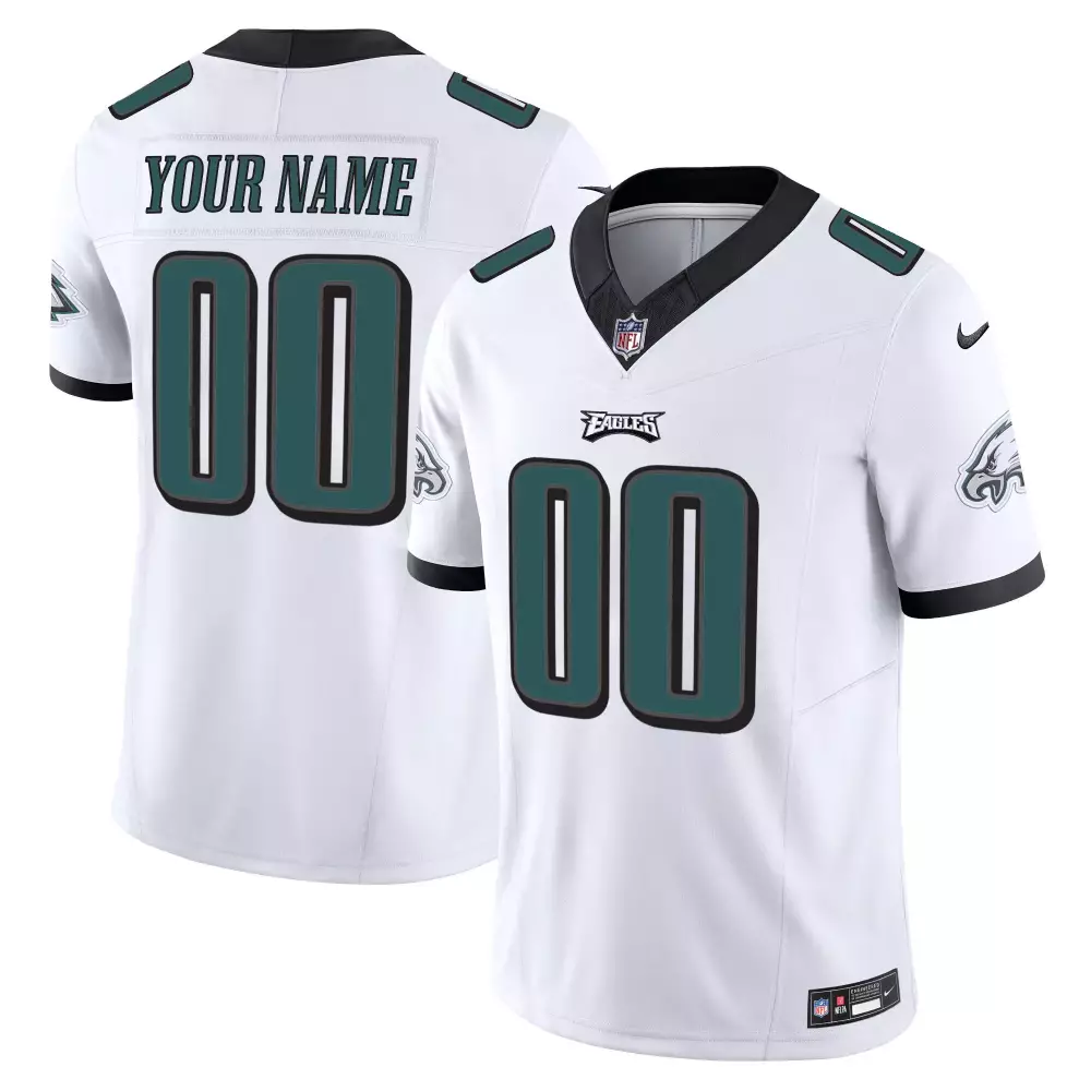White All Stitched Vapor Jersey | Philadelphia Eagles 2023 | With Patch | For Men, Women & Youth