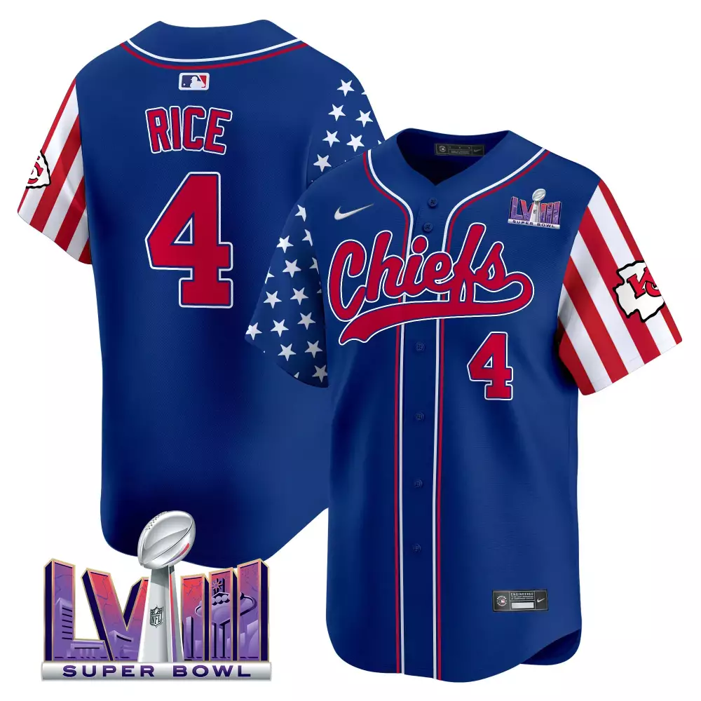 Rashee Rice 4 Kansas City Chiefs 2024 Independence Day Vapor Premier Limited Jersey | All Stitched Fan Gear | For Men, Women & Youth