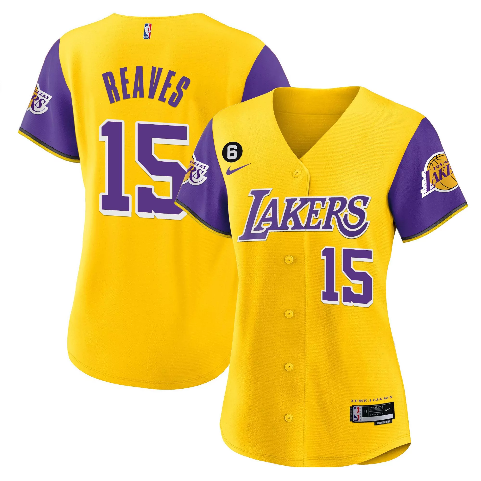 reaves 15 los angeles lakers women s yellow all stitched vapor jersey 2023