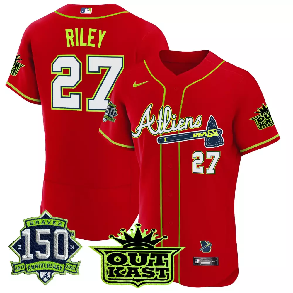 riley 27 atlanta braves red champions flex base jersey all stitched