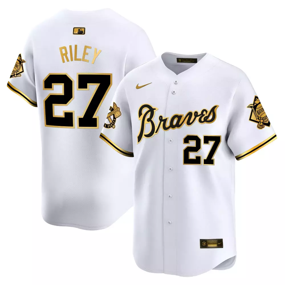 Riley 27 Atlanta Braves White All Stitched Vapor Jersey | 2021 World Series Champions | For Men, Women & Youth