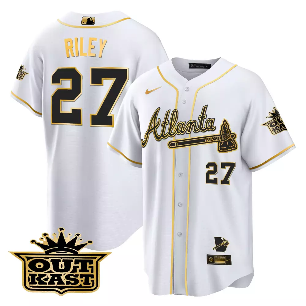 Riley 27 Atlanta Braves White Outkast Vapor Jersey | 2023 Women's Edition | For Men, Women & Youth