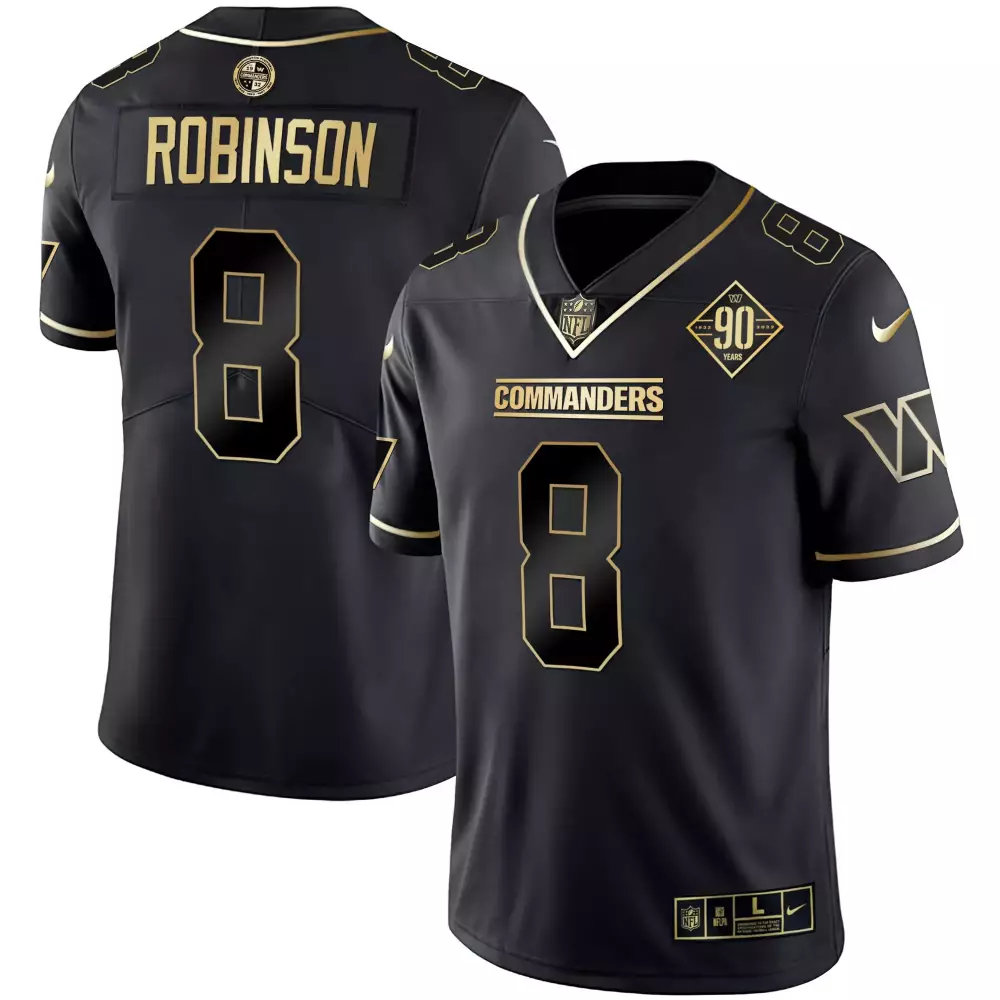 Robinson 8 Washington Commanders 2022 Men's All Stitched Vapor Jersey | Black 90th Anniversary Fan Gear for Men, Women & Youth