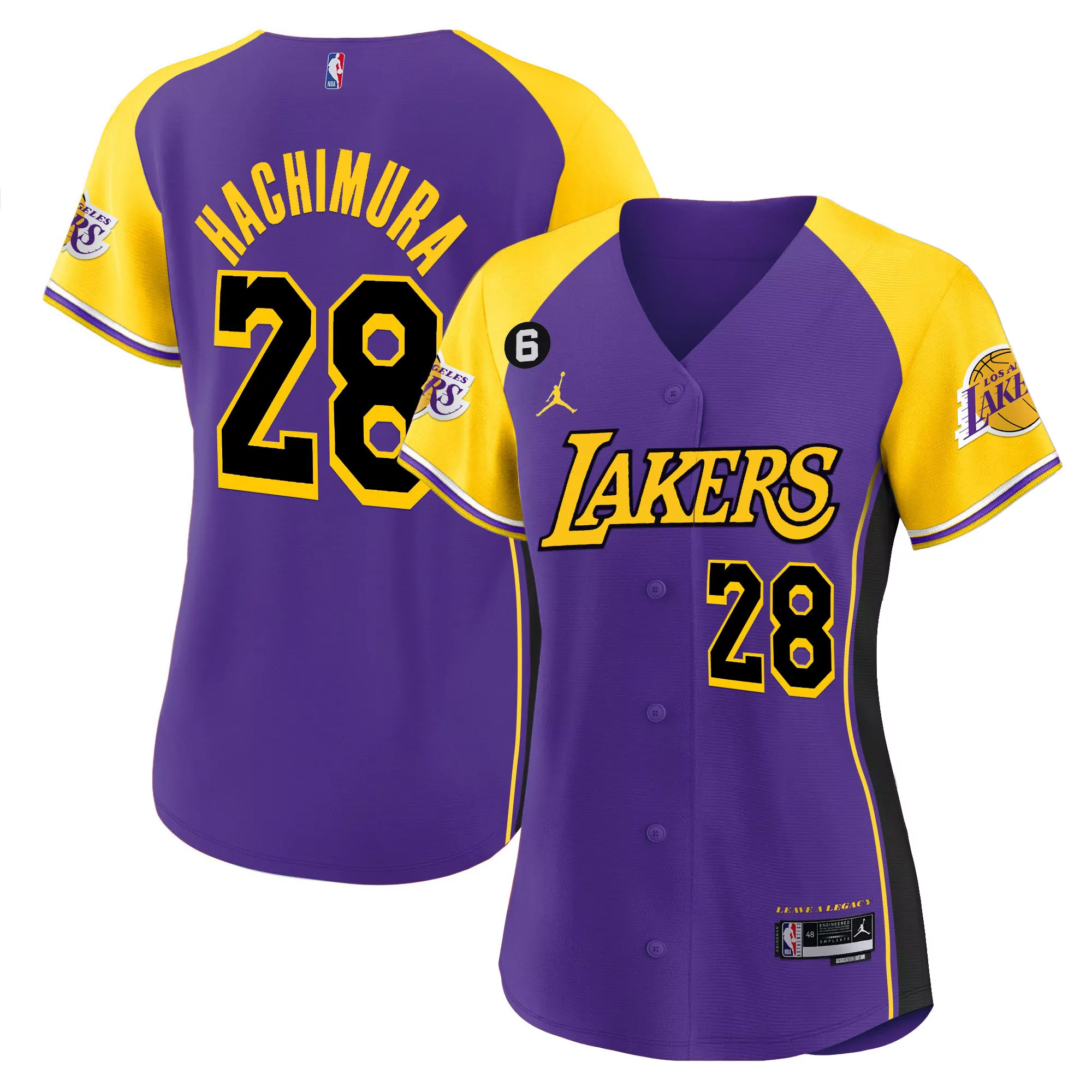 rui hachimura 28 los angeles lakers purple women s all stitched vapor jersey 2023