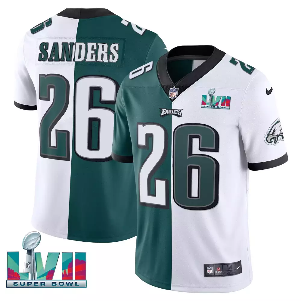 Sanders 26 Philadelphia Eagles Super Bowl LVII Women's Stitched Vapor Jersey | Limited Edition | For Men, Women & Youth