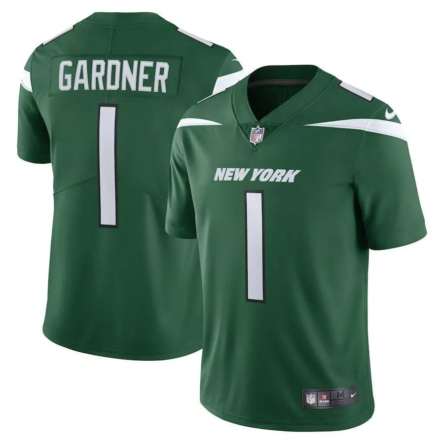 sauce gardner 1 new york jets green all stitched vapor jersey 2023 men s