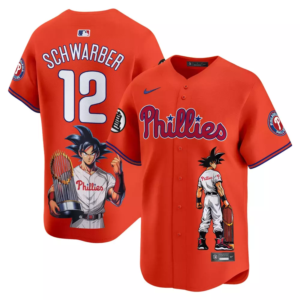 schwarber 12 phillies orange stitched jersey name patch men s style 2023