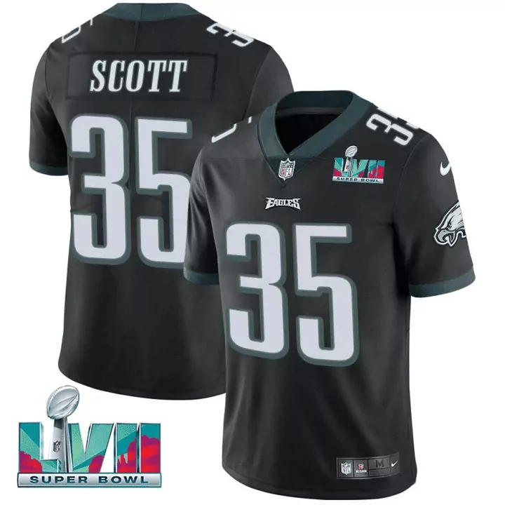 Scott 35 Philadelphia Eagles Black Jersey | Super Bowl LVII Limited Edition Stitched Vapor Design | Fan Gear for Men, Women & Youth