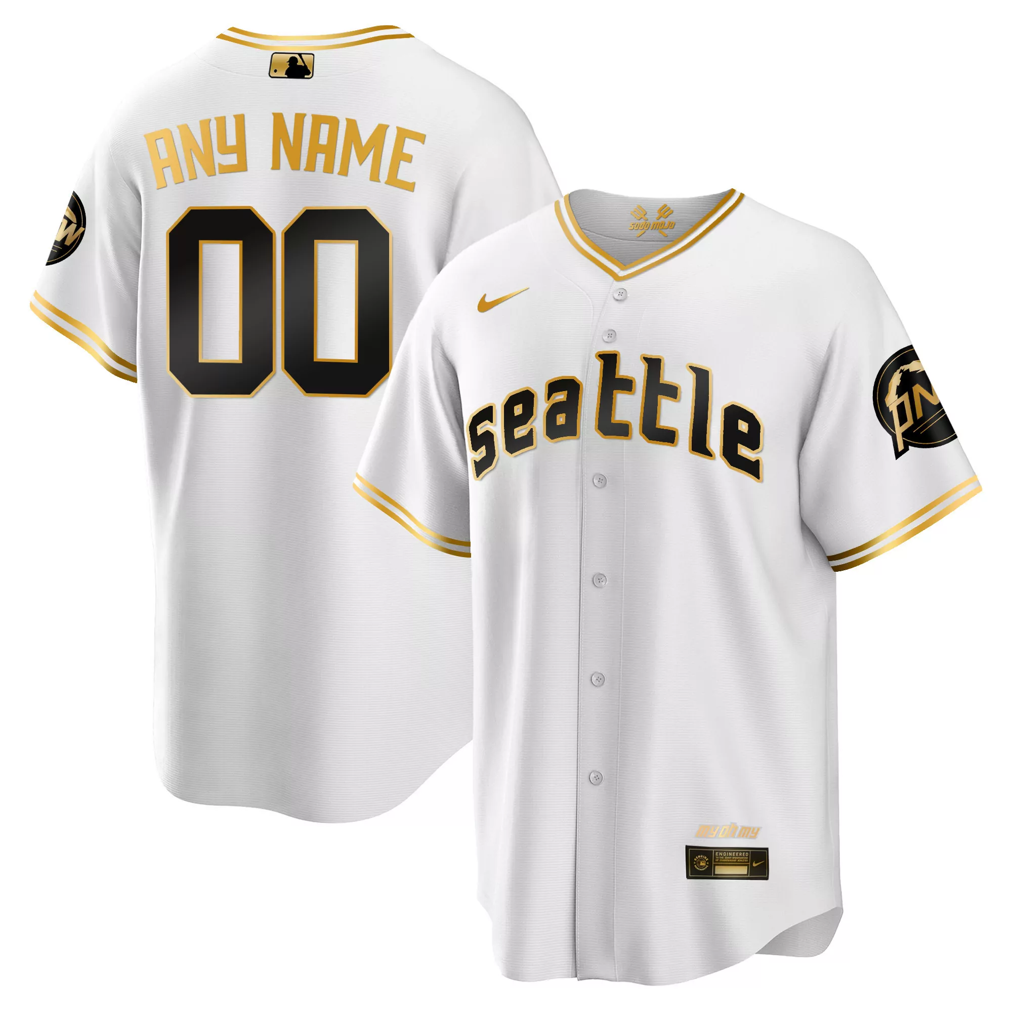 seattle mariners 2023 city connect gold jersey any name 00 all stitched vapor
