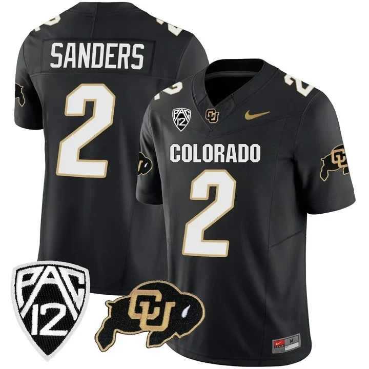 Shedeur Sanders 2 Colorado Buffaloes 2023 Stitched Jersey | Black | Game Day Outfit | For Men