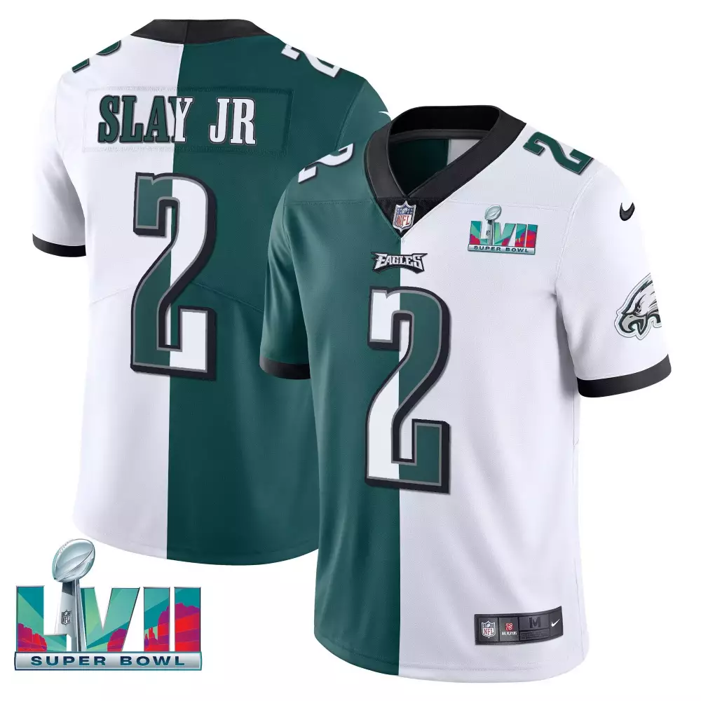 Slay Jr 2 Philadelphia Eagles Super Bowl LVII Women's Split Jersey | All Stitched for Game Day | For Men, Women & Youth