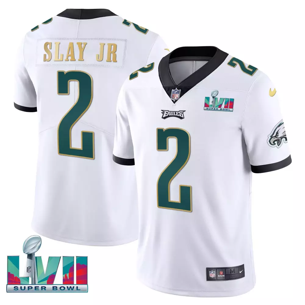 Slay Jr 2 Philadelphia Eagles Super Bowl White Youth Jersey 2023 | All Stitched Vapor Style | For Men, Women & Youth