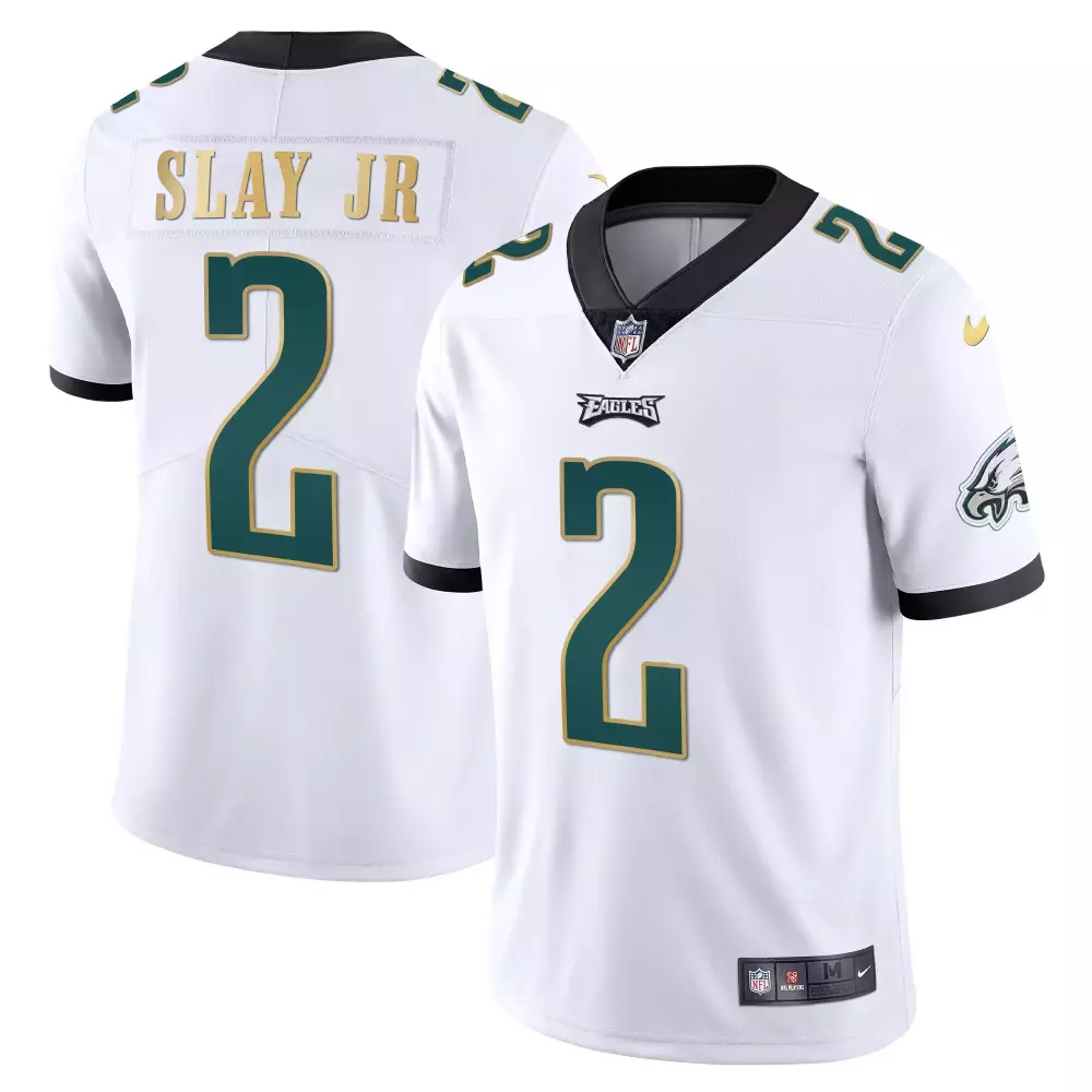 Slay Jr. Philadelphia Eagles 2023 Men's White Vapor Jersey | All Stitched | Game Day Outfit | For Men, Women & Youth