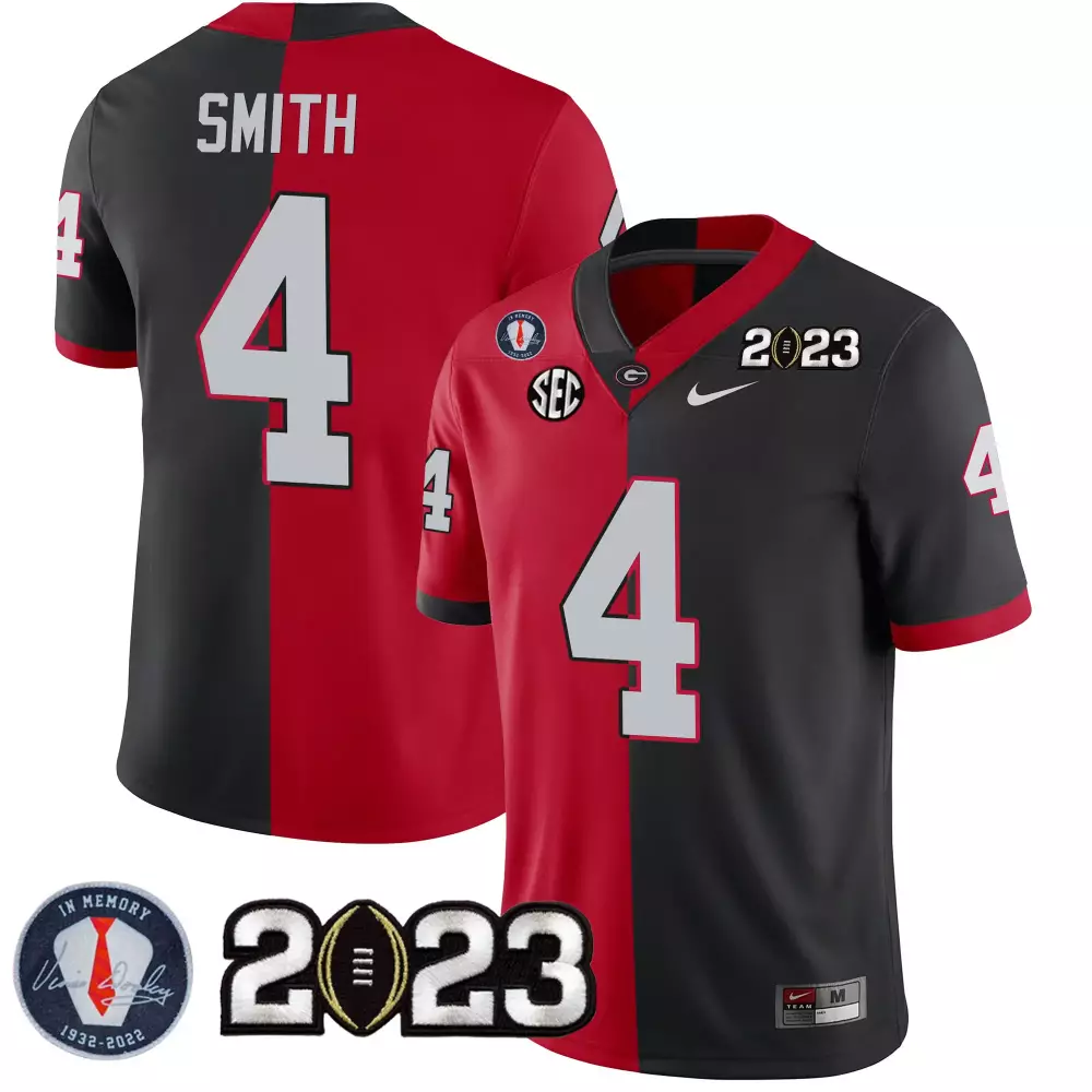 Smith 4 Georgia Bulldogs 2023 Black Jersey | All Stitched Name Patch Included | Fan Gear for Men, Women & Youth