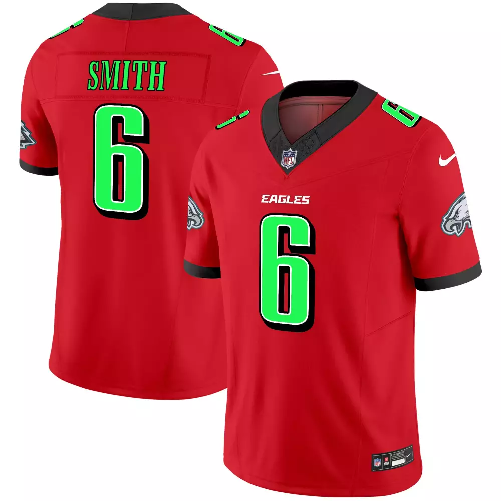 Smith 6 Philadelphia Eagles 2024 Red All Stitched Vapor Limited Jersey | Fan Gear for Men, Women & Youth