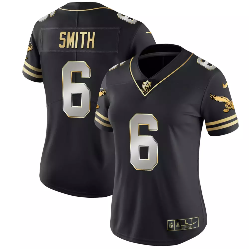 Smith 6 Philadelphia Eagles Women's Black Stitched Jersey | Year Name Patch | For Women