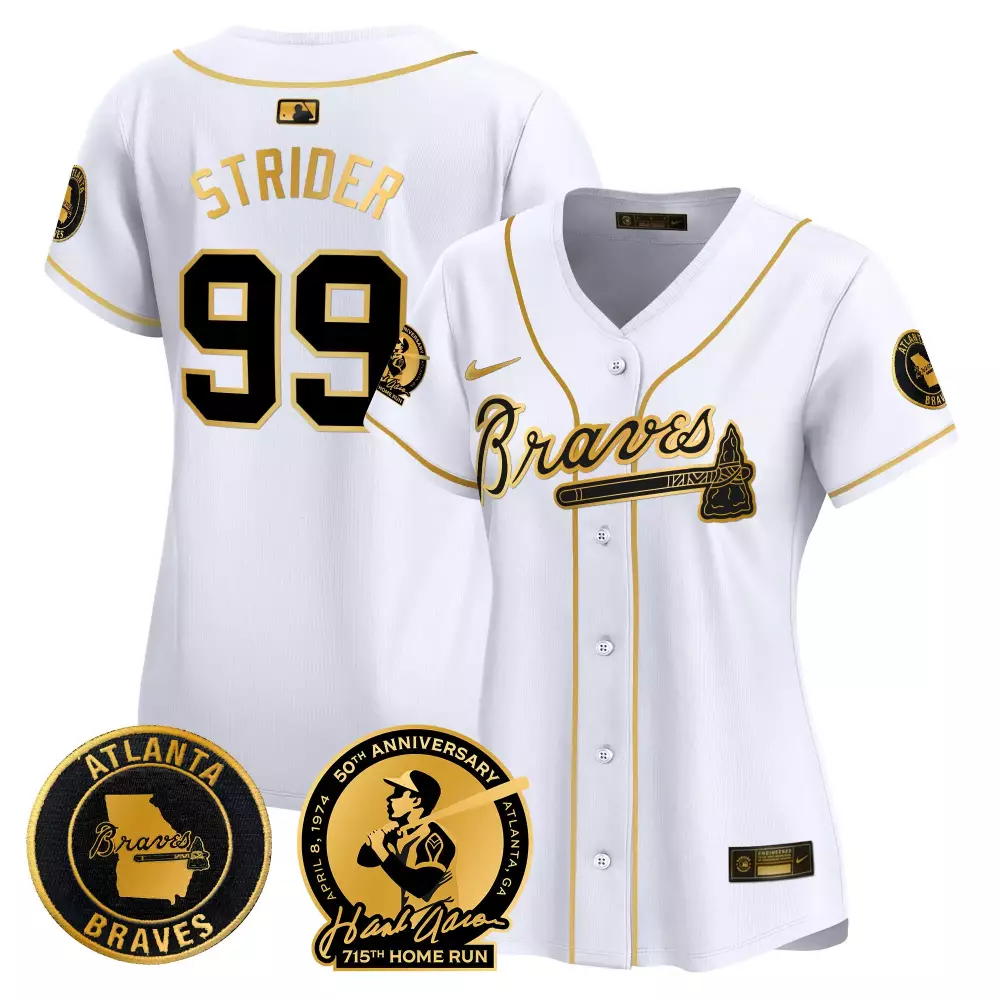 Spencer Strider 99 Atlanta Braves Women’s White Vapor Jersey | 715th Home Run Patch Stitched | For Women, Men & You