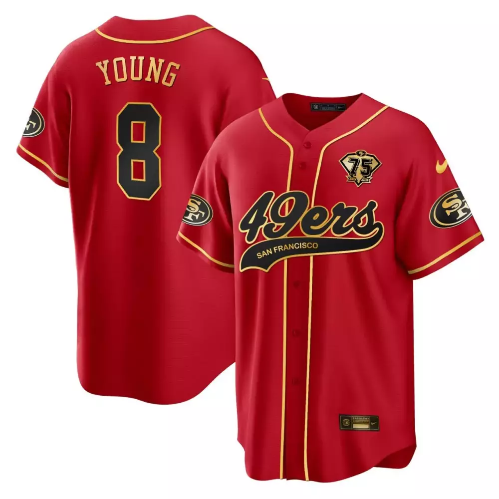 Steve Young 8 San Francisco 49ers 2023 Red Vapor Jersey | Stitched Edition | Fan Gear for Men, Women & Youth