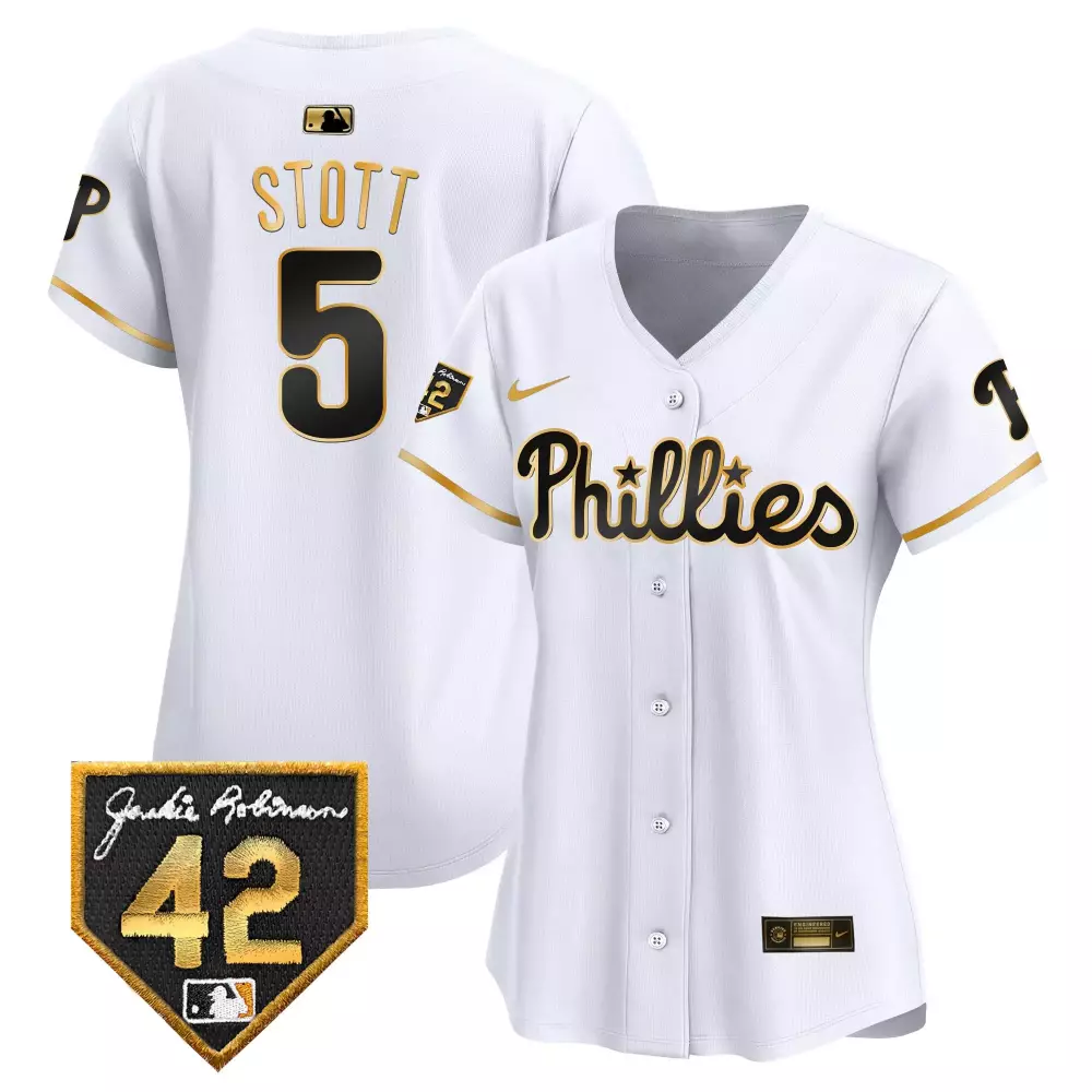 Stott 5 Philadelphia Phillies 2024 Women's White Vapor Premier Limited Jersey | Limited Edition Fan Gear | For Men, Women & Youth