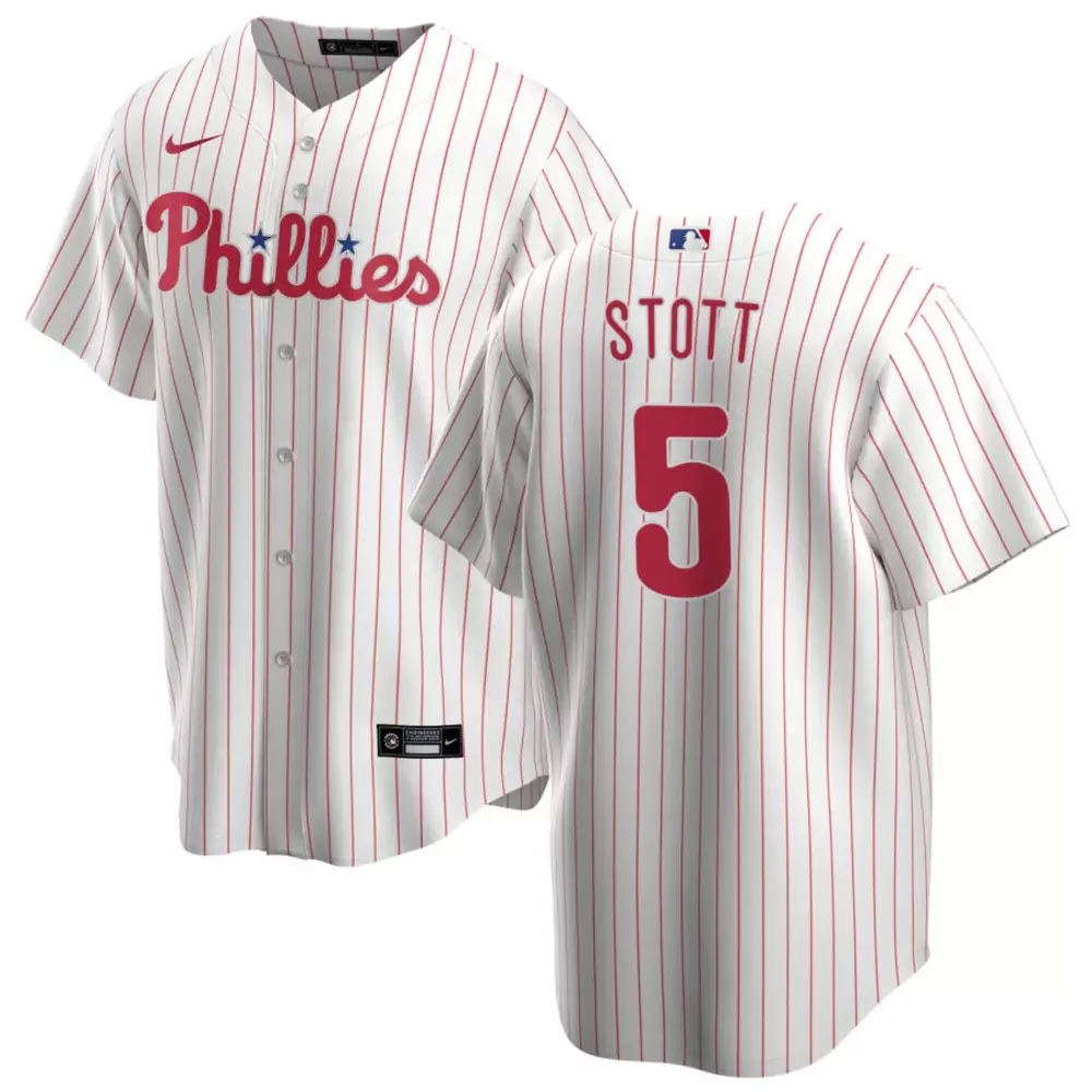 Stott 5 Philadelphia Phillies Green Stitched Jersey | Name Patch 2023 Men's Style | Game Day Outfit | For Men, Women & Youth