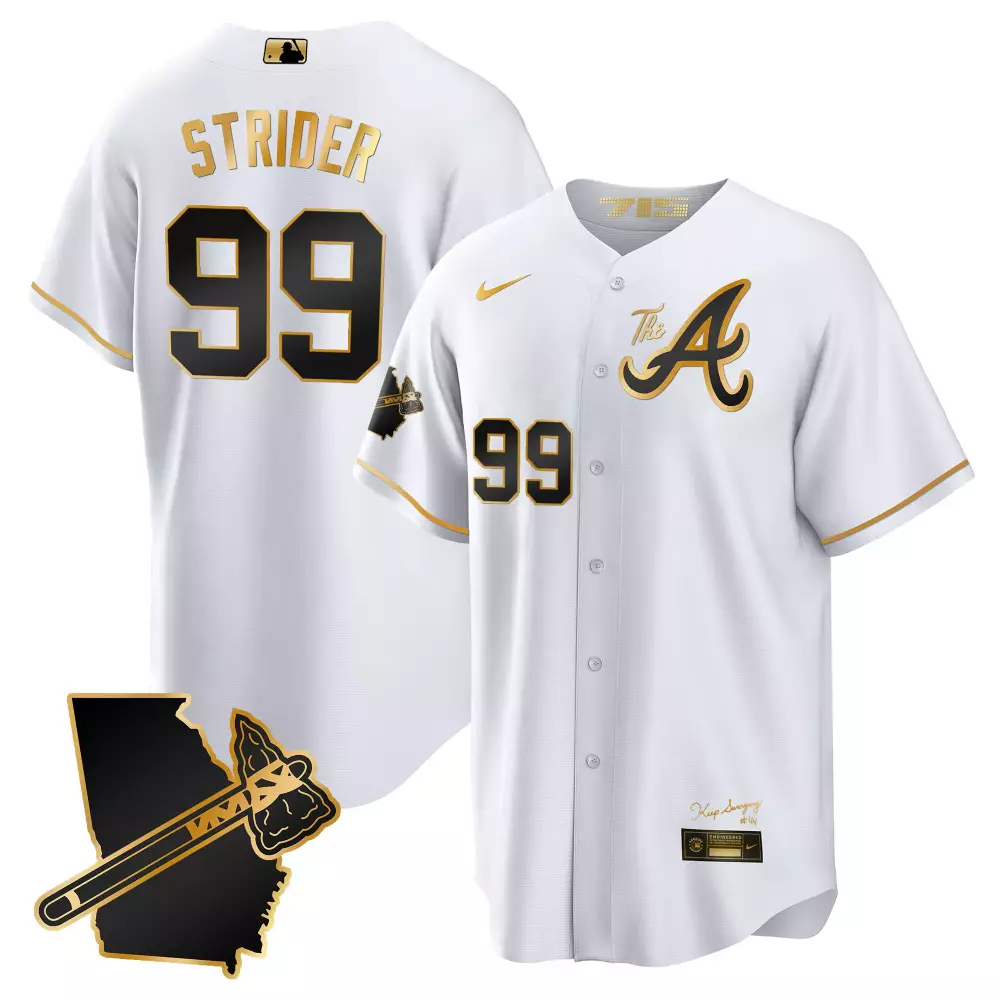 Strider 99 Atlanta Braves 2023 Stitched Vapor Jersey | White Georgia Patch | Limited Edition Fan Gear | For Men, Women & Youth