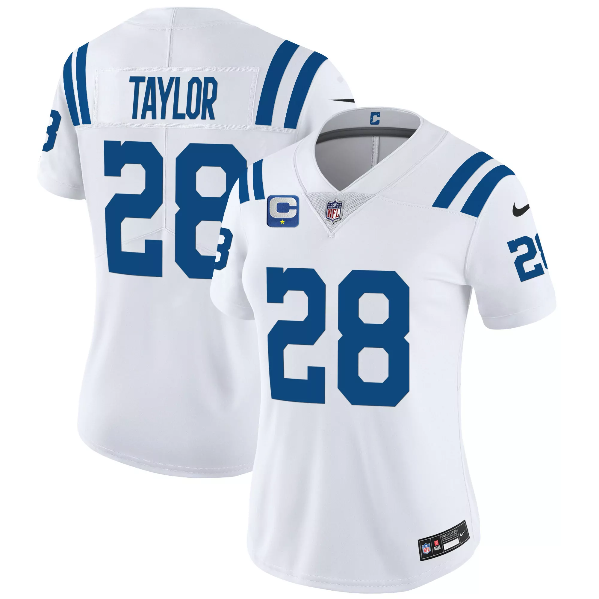 taylor 28 indianapolis colts women s white all stitched vapor limited jersey