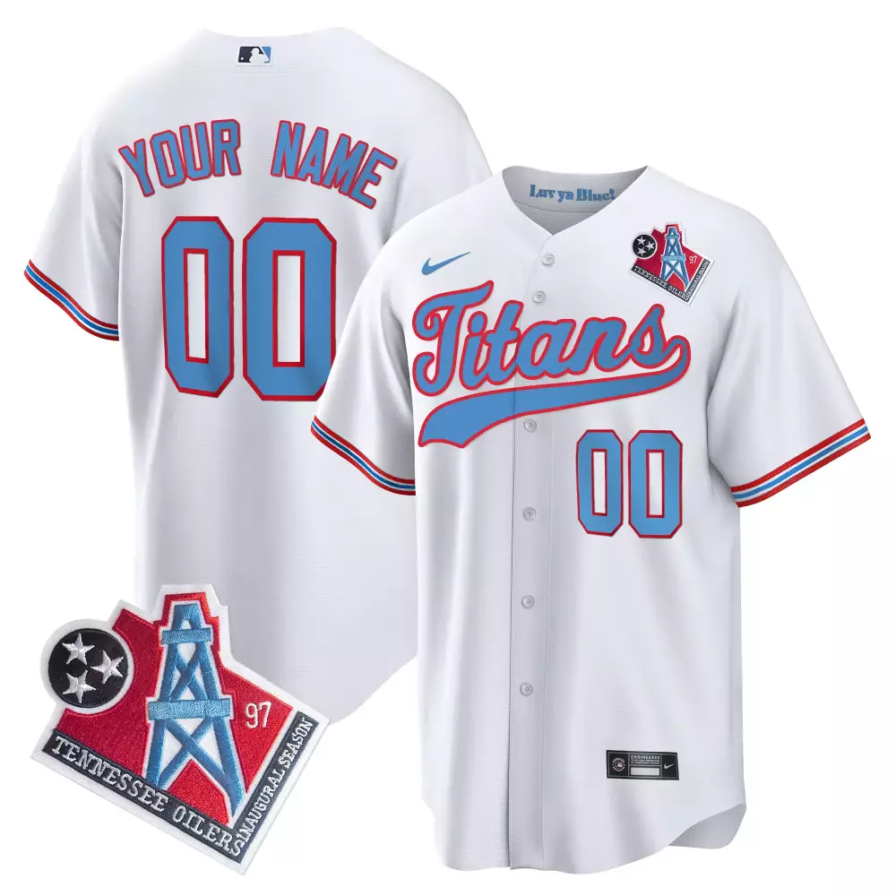 tennessee titans 1997 throwback white custom jersey all stitched vapor edition