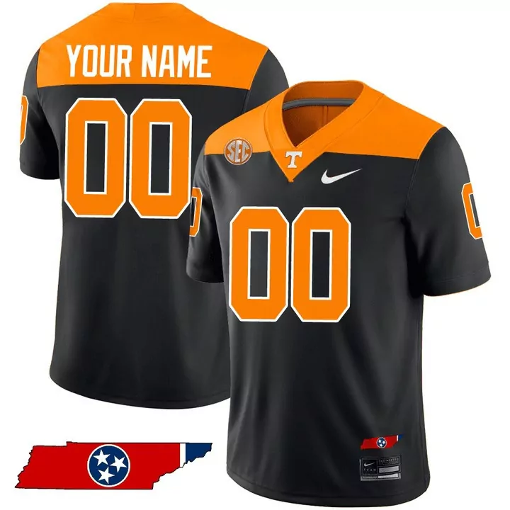 tennessee volunteers black 1 custom jersey 2023 men s all stitched vapor jersey