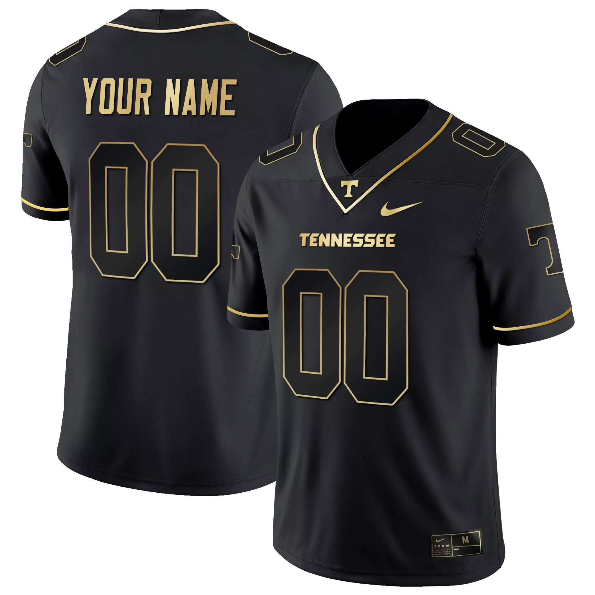 tennessee volunteers black 1 custom jersey 2023 men s all stitched vapor jersey