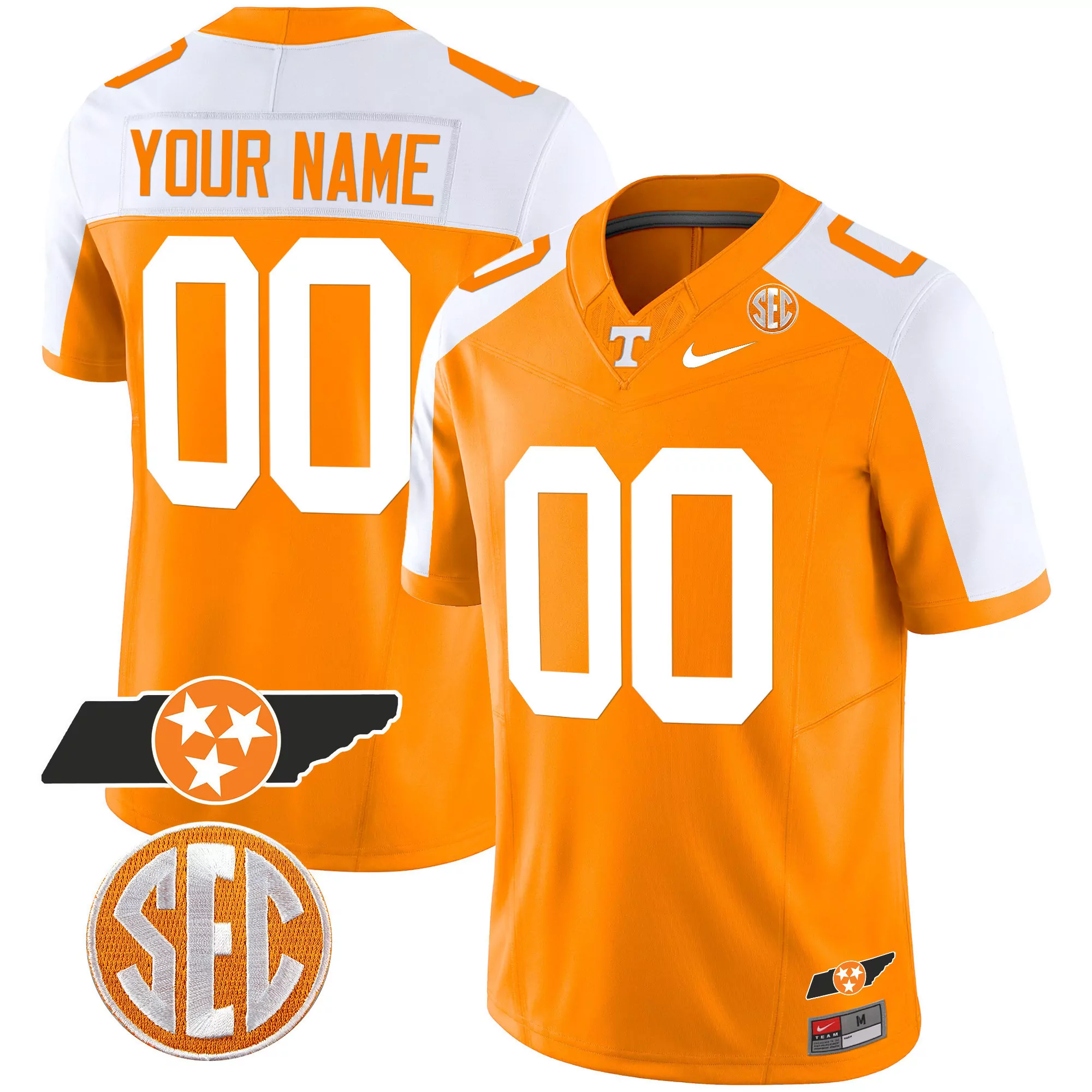 Tennessee Volunteers Orange All Stitched Men'S Jersey With Name Patch 2023