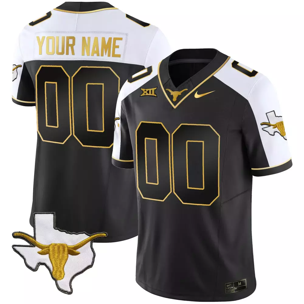 texas longhorns black custom jersey all stitched vapor limited edition 2023