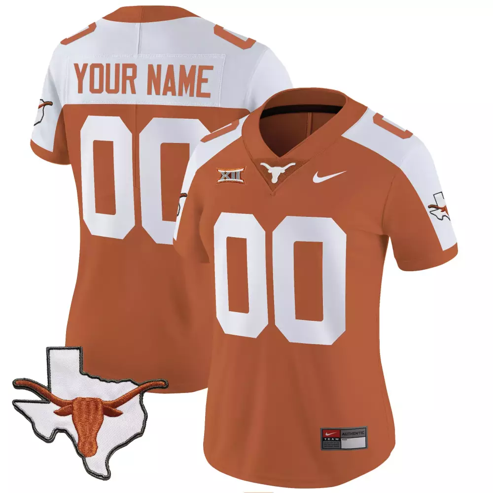 Texas Longhorns Orange All Stitched Vapor Jersey Custom 00 | Limited Edition 2023 Fan Gear for Men, Women & Youth