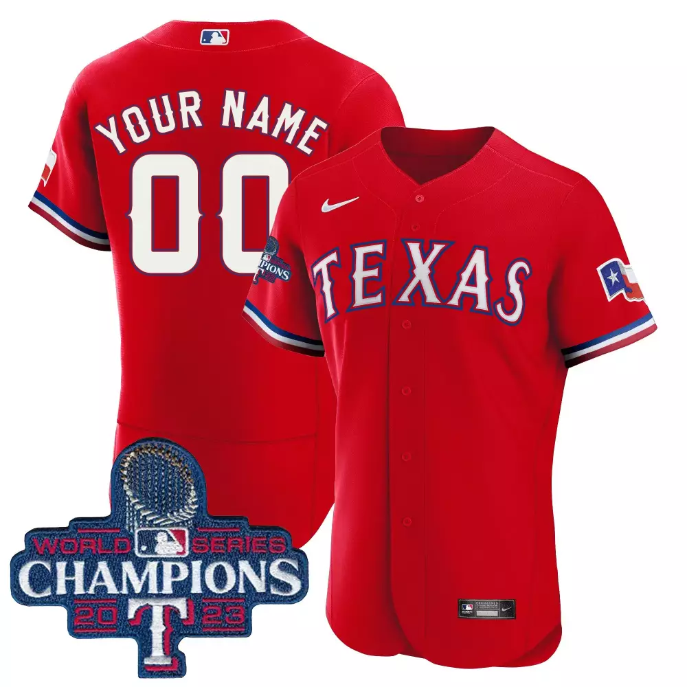 Texas Rangers 2023 World Series Champions Patch Jersey | Royal Blue Custom Stitched | Game Day Outfit | For Men, Women & Youth