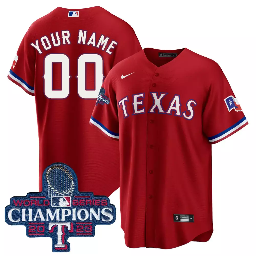 Texas Rangers 2023 World Series Champions Patch Jersey | Royal Blue Custom Stitched | Game Day Outfit | For Men, Women & Youth