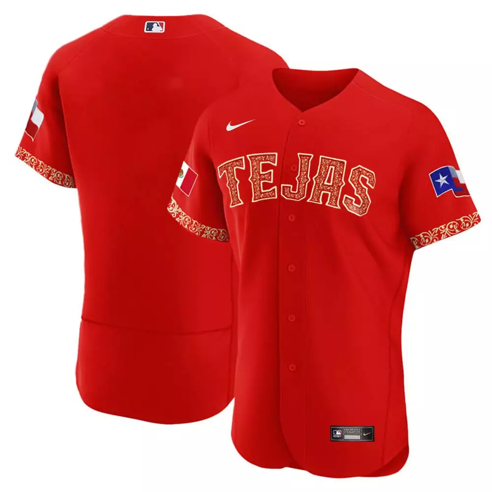 texas rangers red all stitched vapor jersey 2023 women s mexican flex base edition