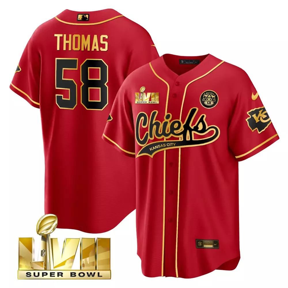 Thomas 58 Kansas City Chiefs Red All Stitched Vapor Jersey | Super Bowl LVII Edition | For Men, Women & Youth