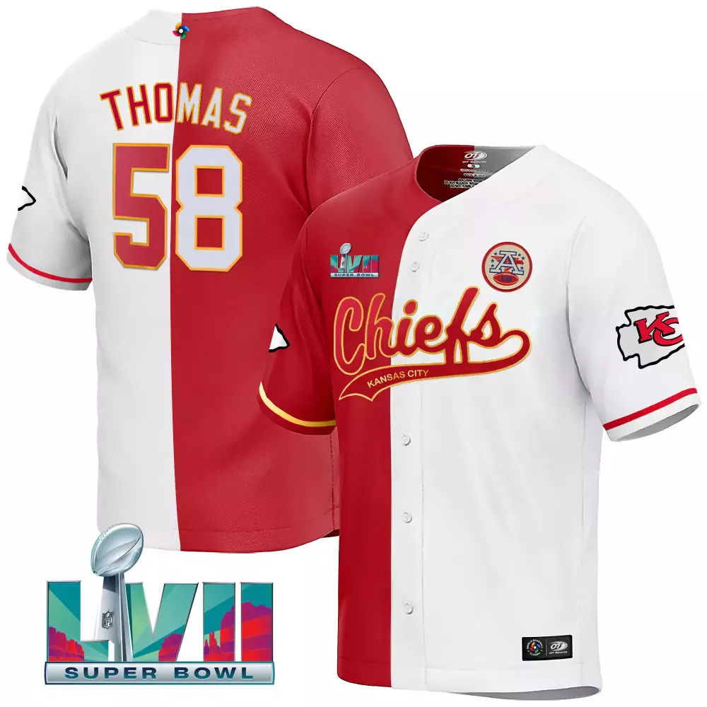 Thomas 58 Kansas City Chiefs Super Bowl LVII All Stitched Vapor Jersey | Red Men's Quality Edition | For Men, Women & Youth