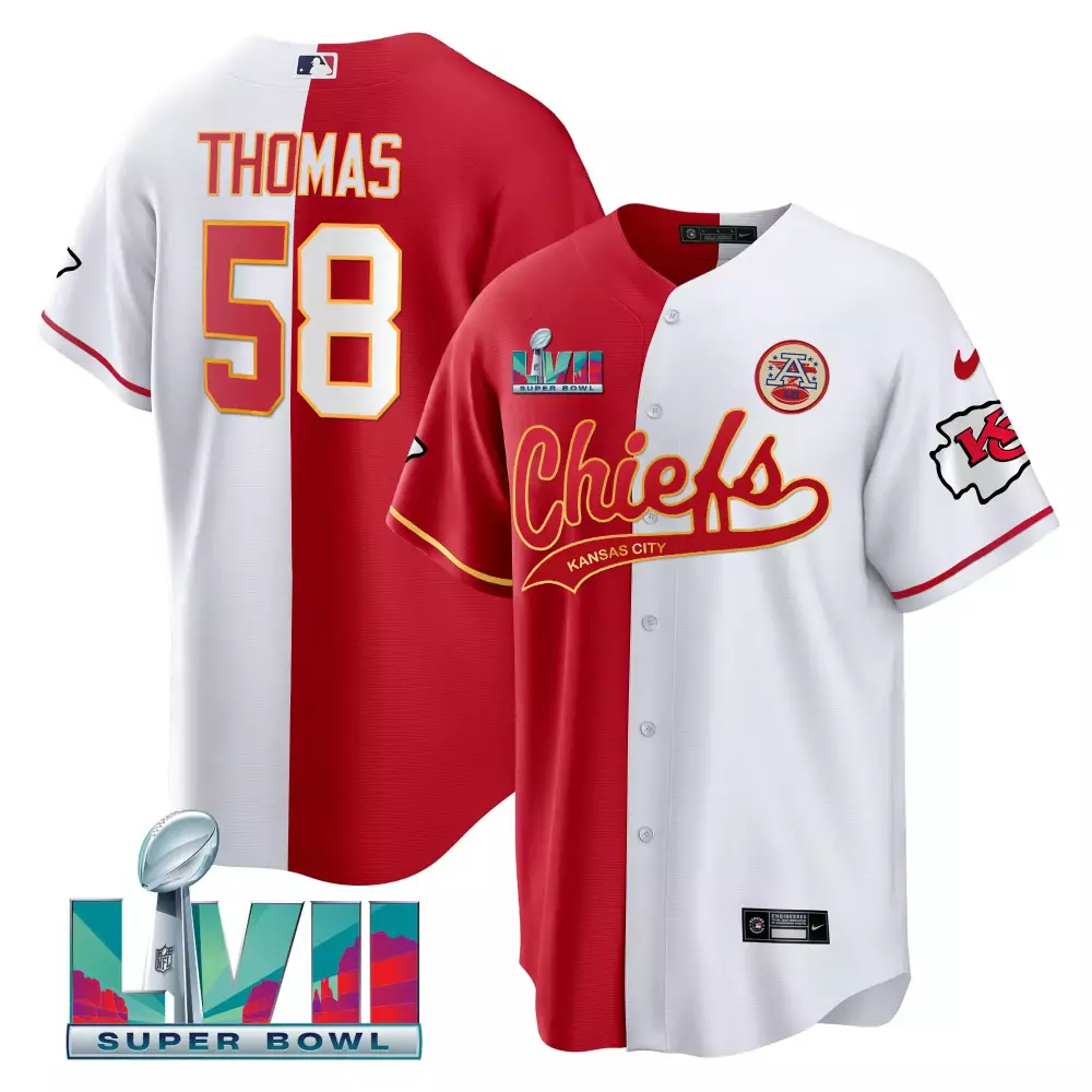 Thomas 58 Kansas City Chiefs Super Bowl LVII All Stitched Vapor Jersey | Red Men's Quality Edition | For Men, Women & Youth
