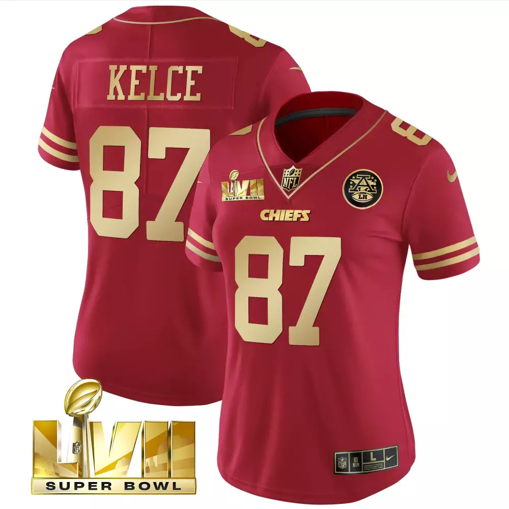 Travis Kelce 87 Kansas City Chiefs Super Bowl LVII Stitched Vapor Jersey | Red | Replica Fan Gear | For Men, Women & Youth