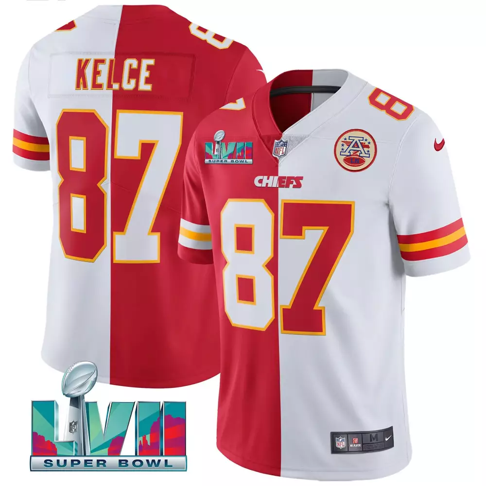 Travis Kelce 87 Kansas City Chiefs Super Bowl LVII Stitched Vapor Jersey | Red | Replica Fan Gear | For Men, Women & Youth